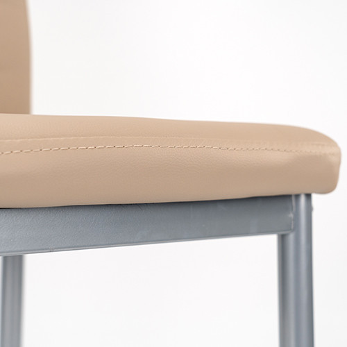 Set dining Leziter Midland 4+1, masă cu sticlă securizată și 4 scaune bej-gri