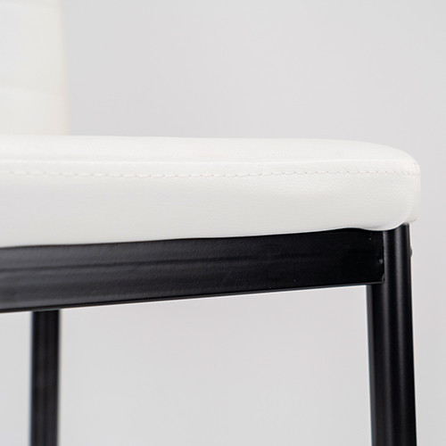 Set dining Leziter Midland 4+1, alb-negru, masă sticlă 120x70 cm