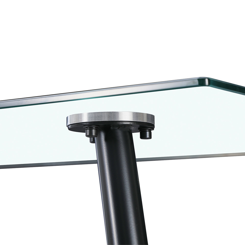 Set dining Leziter Nash 4+1 cu masă din sticlă securizată 120 cm, gri