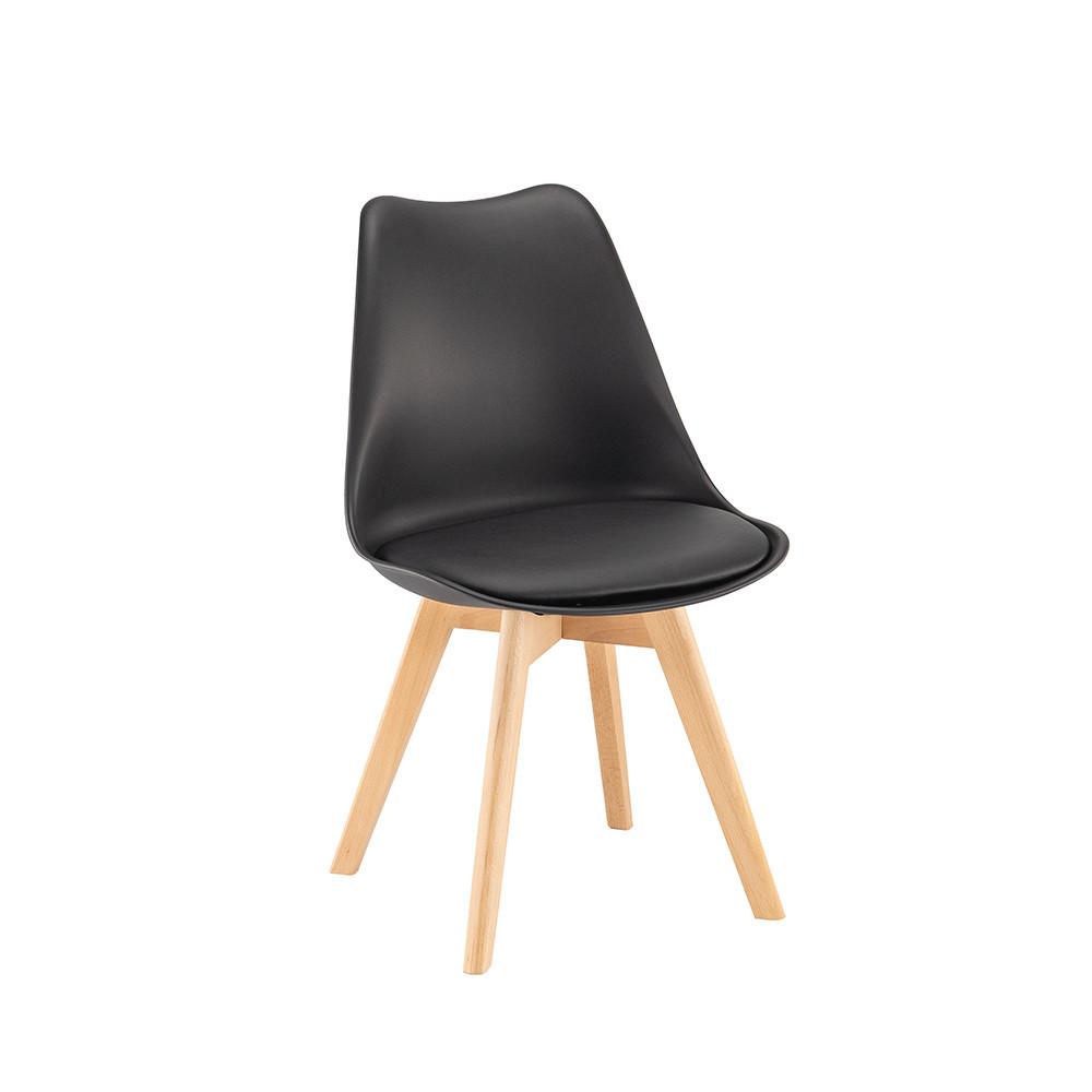 Set dining Leziter Nuvia 6+1 alb-negru cu masă din sticlă și 6 scaune