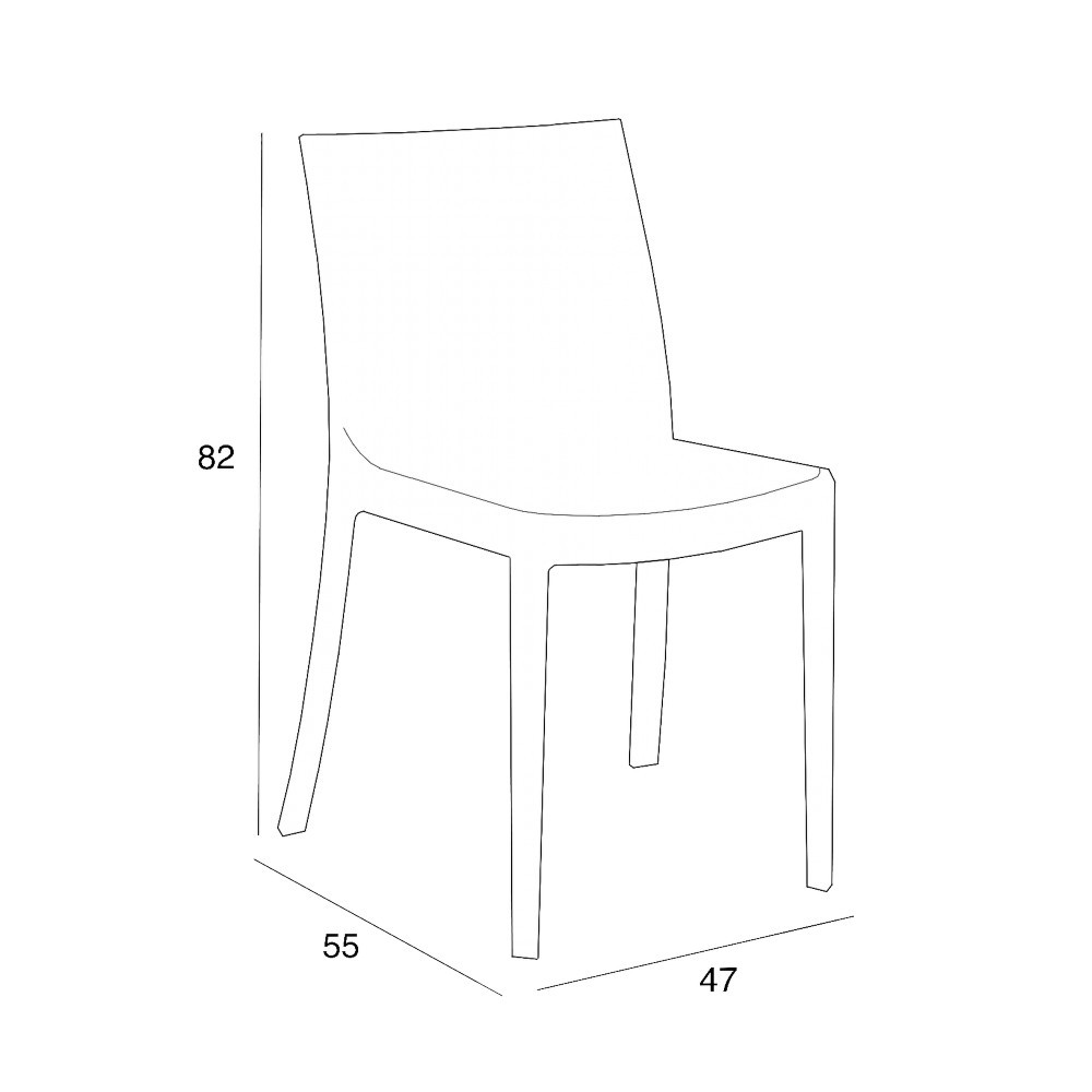 Scaun de grădină Pirlo Leziter din plastic grafit, rezistent UV, 55x47x82 cm