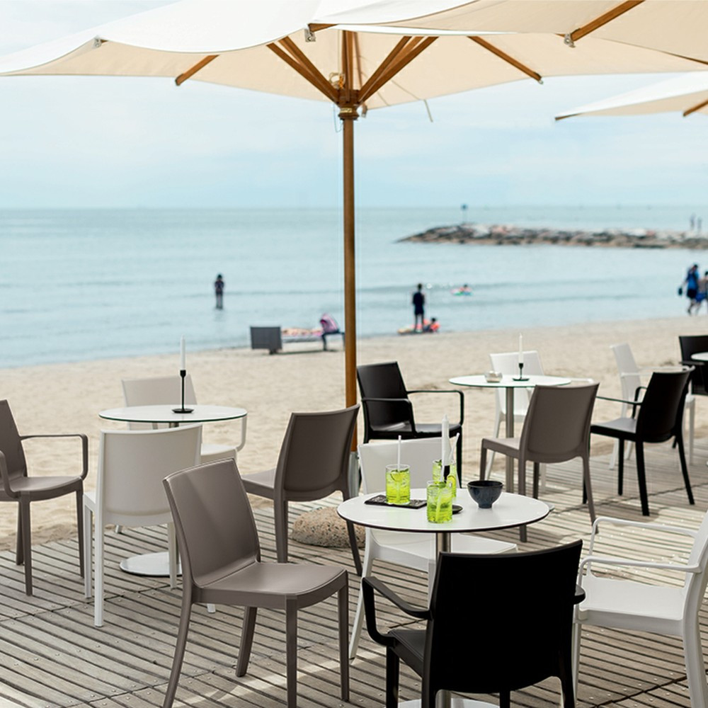 Scaun de grădină Pirlo Leziter din plastic grafit, rezistent UV, 55x47x82 cm