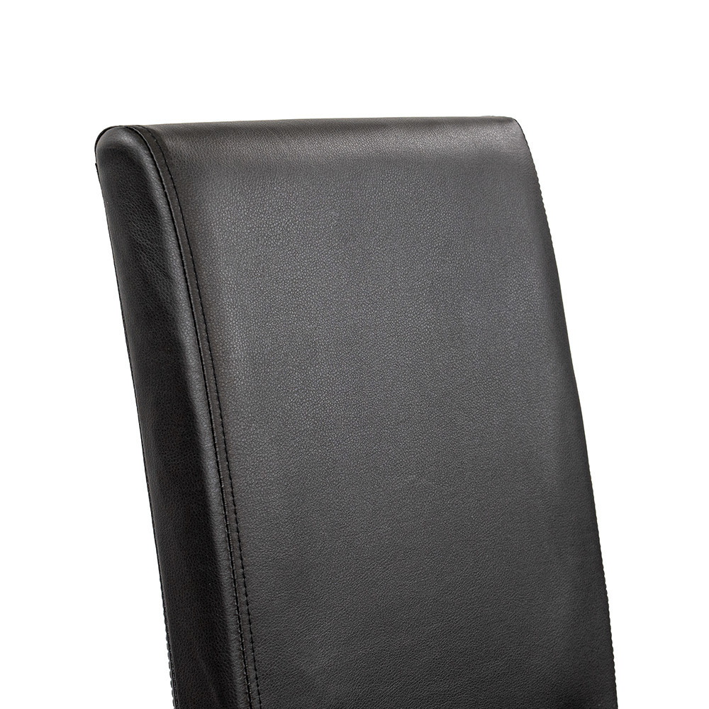 Set masă dining Leziter Megan 4+1, alb-negru, masă 140x80 cm + 4 scaune