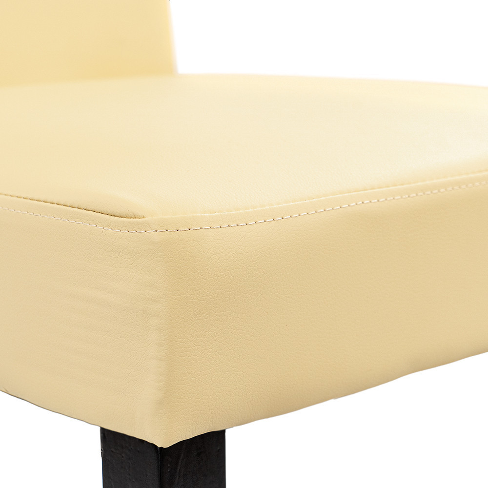 Set masă dining Leziter Megan 6+1 alb-bej, masă 140x80 cu 6 scaune Kelly