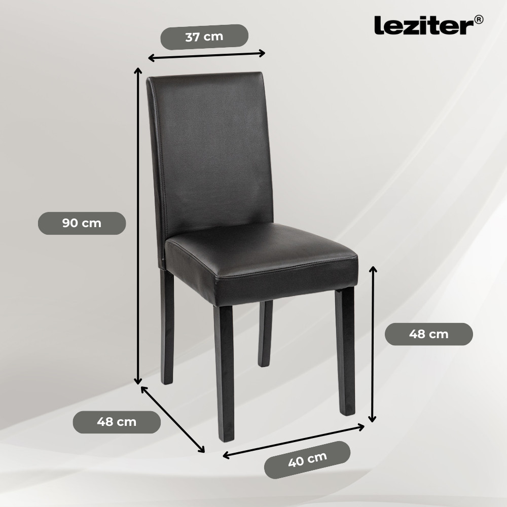 Set masă Leziter Mira 4+1 alb-negru, masă din sticlă și 4 scaune