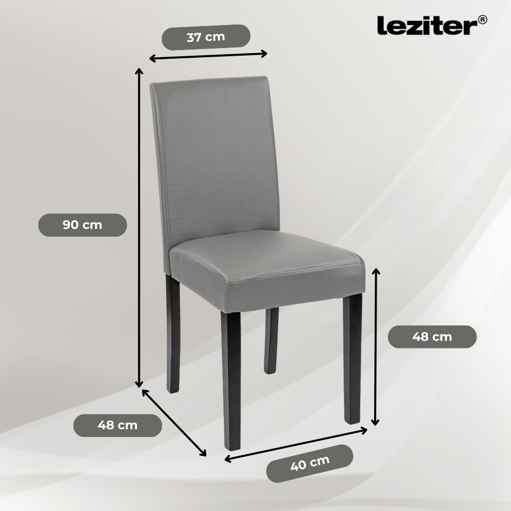 Set masă dining Leziter Mira 6+1 alb-gri cu masă din sticlă și 6 scaune