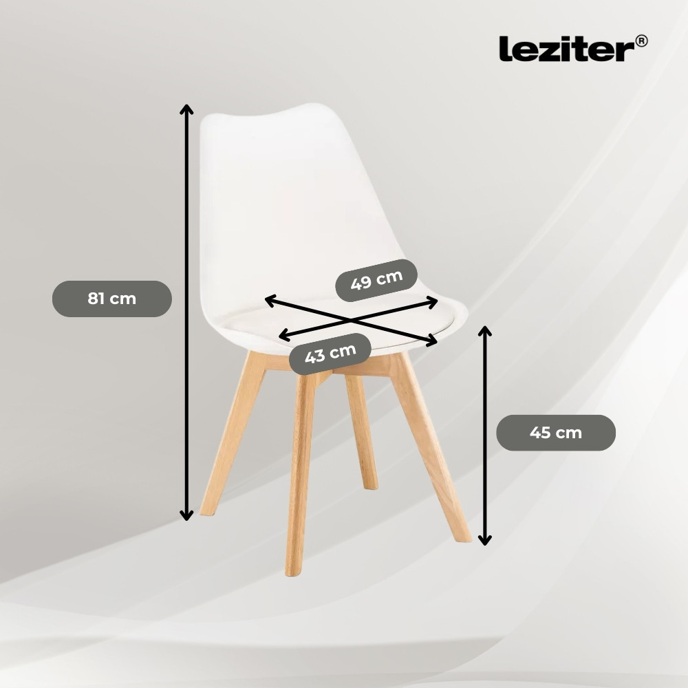 Set dining Leziter Liva 4+1 alb, masă sticlă 120 cm și 4 scaune