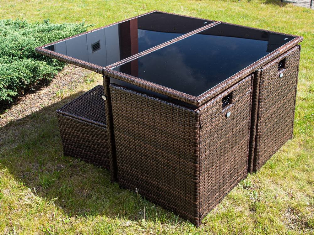 Set mobilier de grădină Jawa pentru 8 persoane, pliabil, cu masă și 8 piese