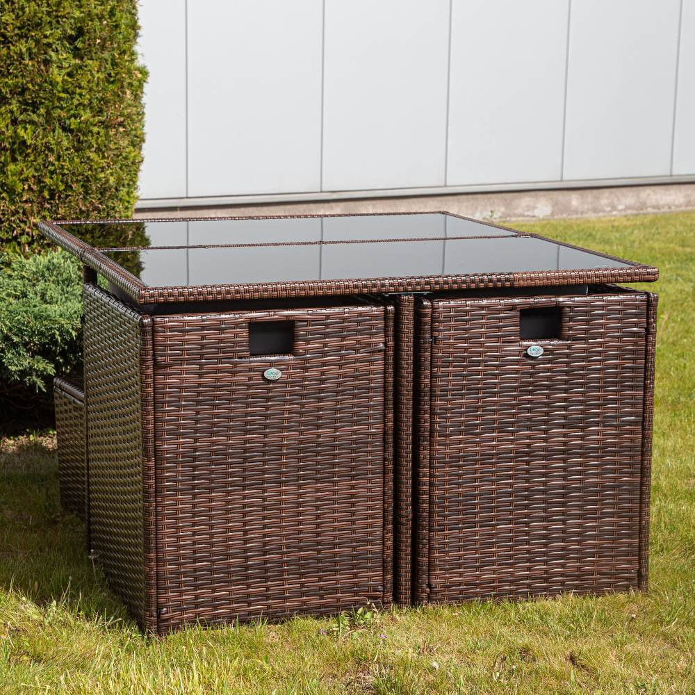 Set mobilier de grădină Jawa pentru 8 persoane, pliabil, cu masă și 8 piese