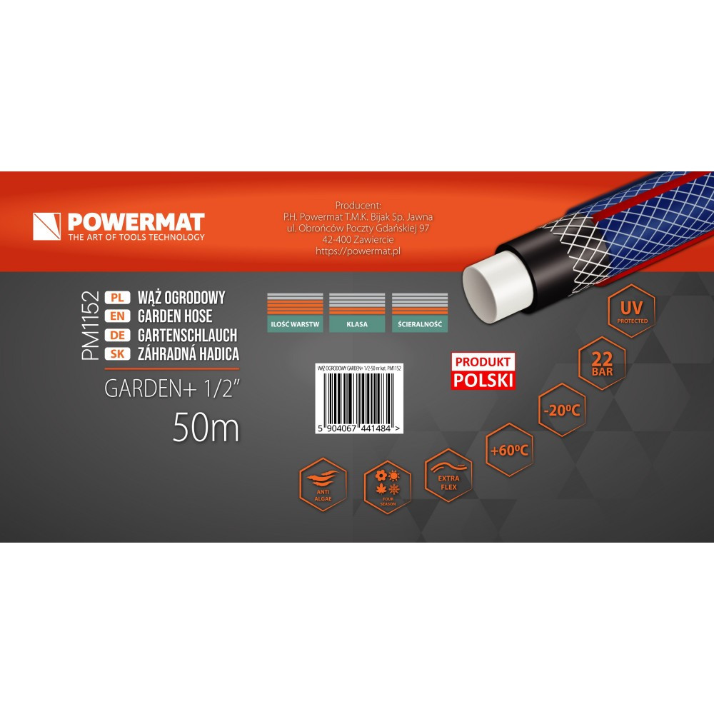 Furtun de grădină Powermat GARDEN+ 1/2