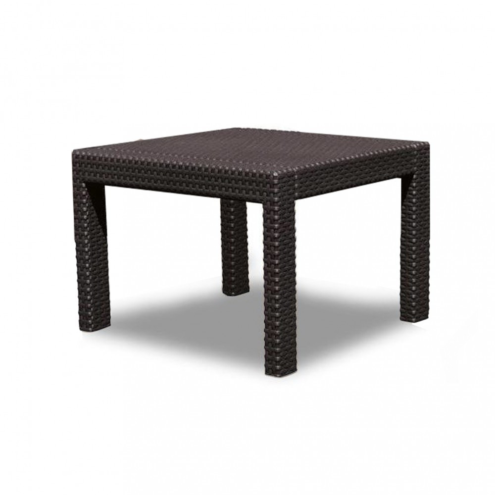 Masă de grădină Curver Rosario maro, aspect ratan, 59x59x43 cm