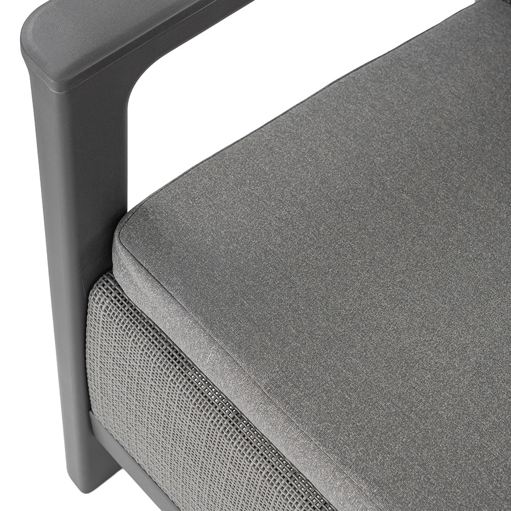 Canapea de exterior Curver Scandi Linea 2 locuri, grafit-cool gri, plastic UV