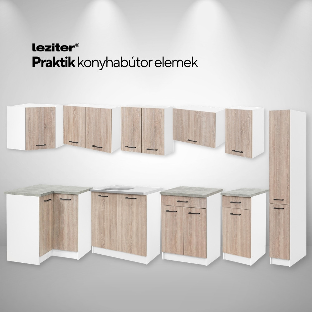 Leziter Praktik 30 dulap debara 2 uși, stejar alb-sonoma