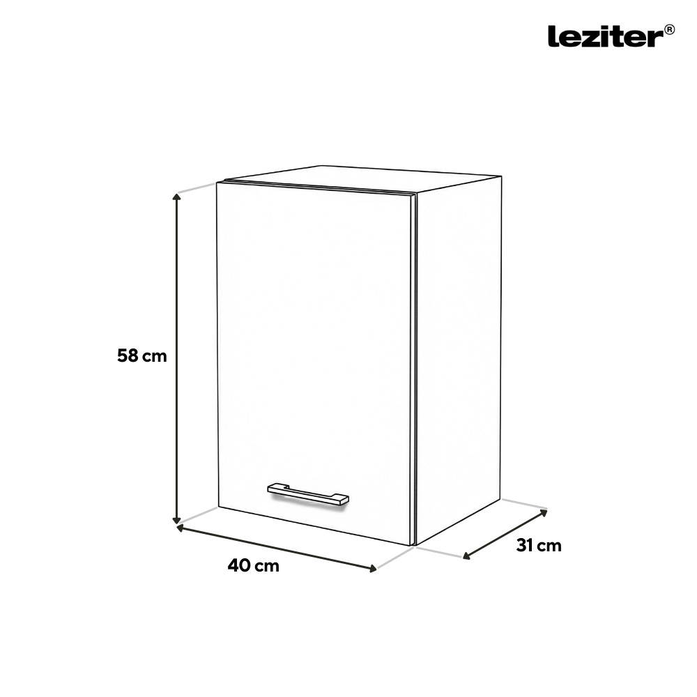 Leziter Praktik 40 unitate de perete 1 ușă, alb-antracit