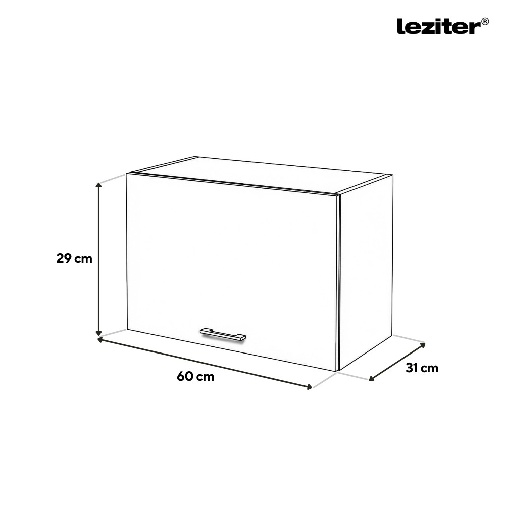 Leziter Praktik 60 unitate de perete cu 1 ușă de deschidere, stejar alb-sonoma