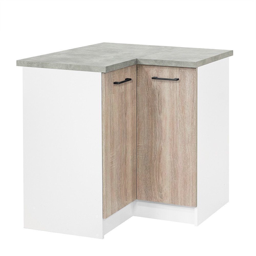 Leziter Praktik 90 dulap colțar inferior 2 uși, stejar alb-sona