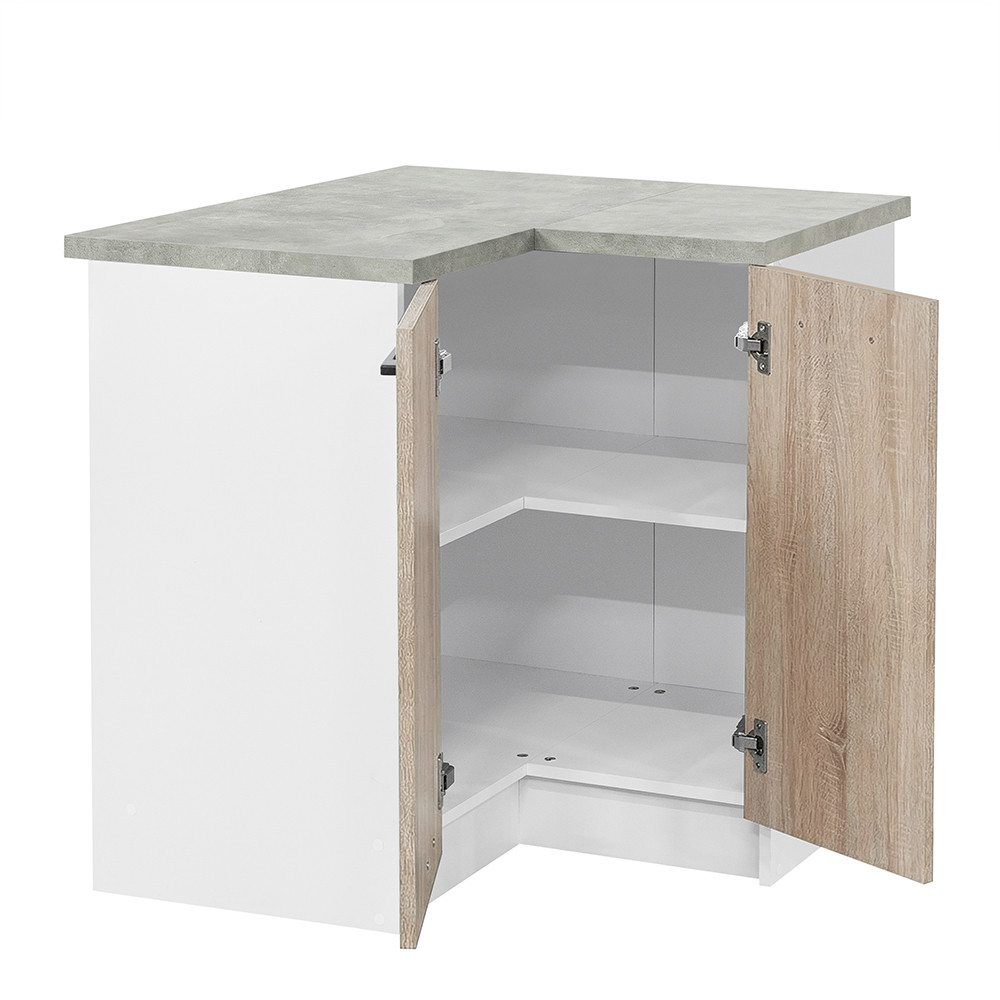 Leziter Praktik 90 dulap colțar inferior 2 uși, stejar alb-sona