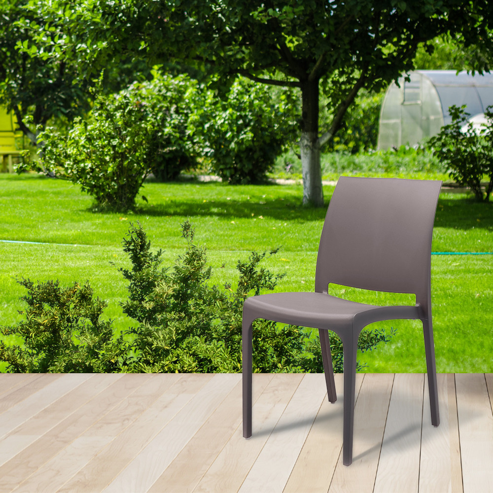 Scaun de grădină Leziter Volare din plastic, culoare cappuccino (taupe)