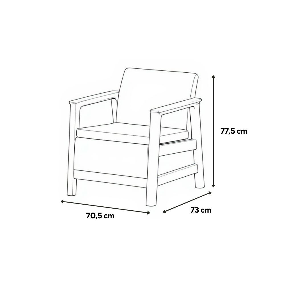 Set 2 fotolii de grădină Curver Scandi Linea Duo, grafit-gri rece