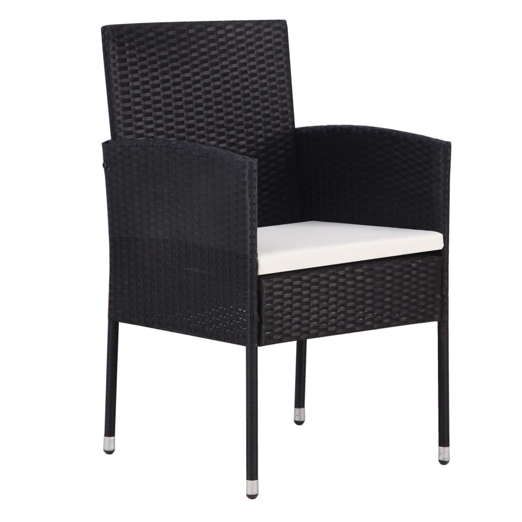 Set mobilier de grădină, 5 piese, negru, poliratan GartenMobel Dekor