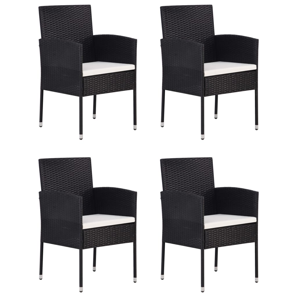 Set mobilier de grădină, 5 piese, negru, poliratan GartenMobel Dekor