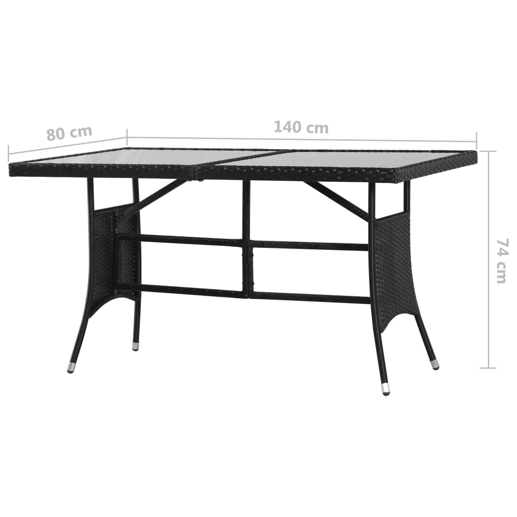 Set mobilier de grădină, 5 piese, negru, poliratan GartenMobel Dekor