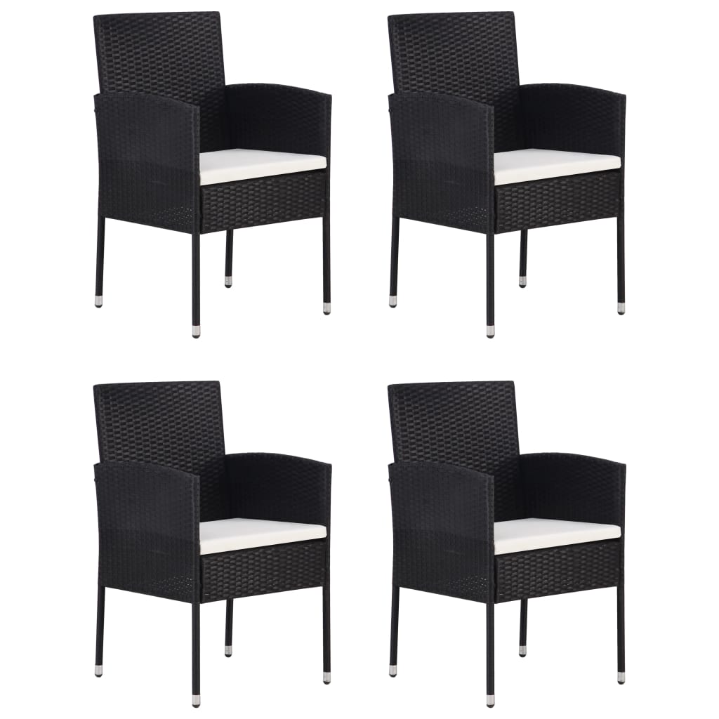 Set mobilier de grădină, 5 piese, negru, poliratan GartenMobel Dekor