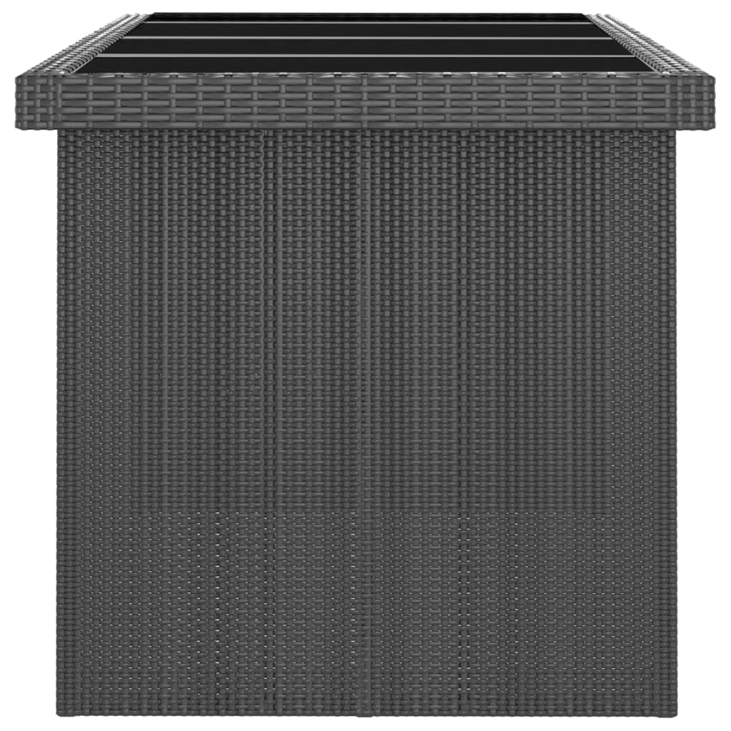 Set mobilier de grădină cu perne, 9 piese, negru, poliratan GartenMobel Dekor