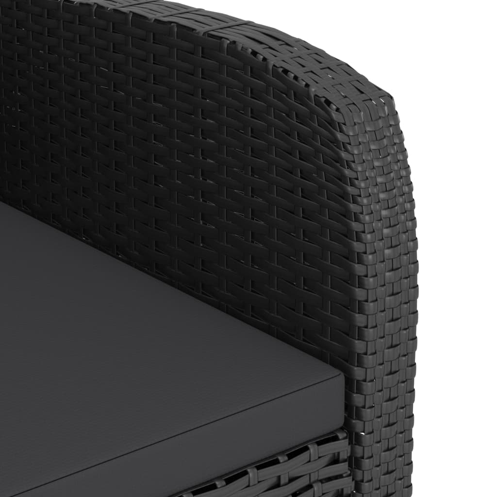 Set mobilier de grădină cu perne, 9 piese, negru, poliratan GartenMobel Dekor