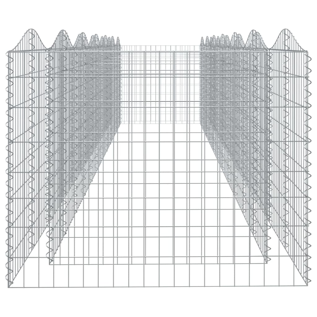 Strat înălțat cu gabion arcuit, 600x100x100 cm, fier galvanizat GartenMobel Dekor