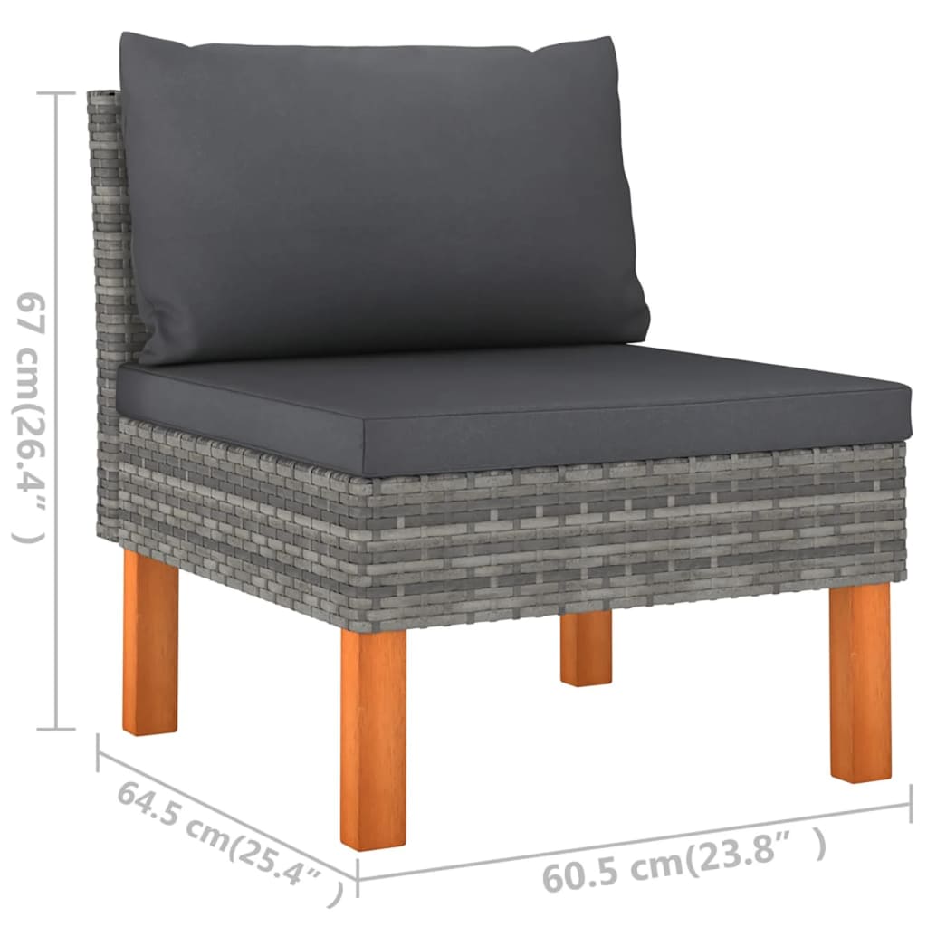 Set mobilier de grădină cu perne, 5 piese, gri, poliratan GartenMobel Dekor