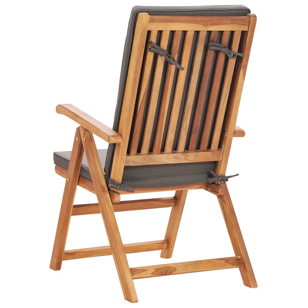 Set mobilier de grădină cu perne gri, 7 piese, lemn masiv tec GartenMobel Dekor