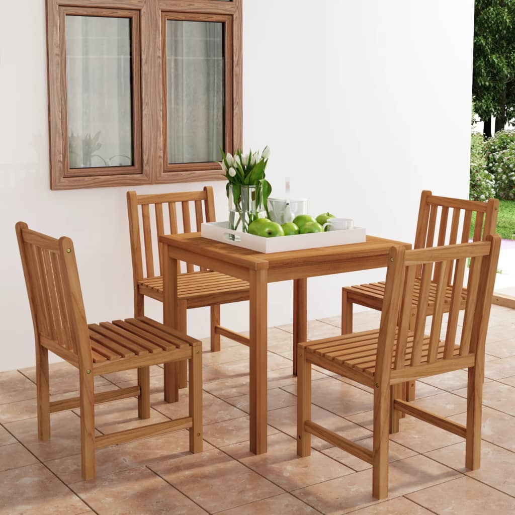 Set de mobilier de grădină cu 5 piese, 80x80 cm, lemn masiv de tec GartenMobel Dekor