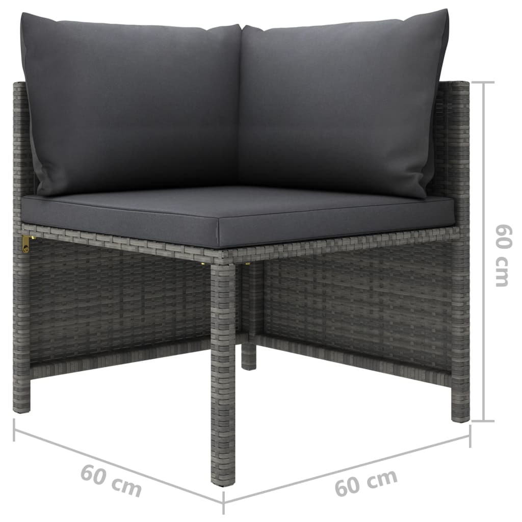 Set mobilier de grădină cu perne, 10 piese, gri, poliratan GartenMobel Dekor