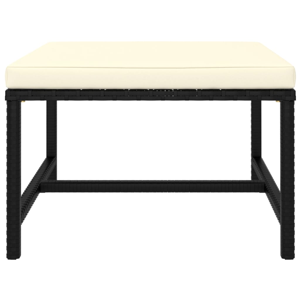 Set mobilier de grădină cu perne, 10 piese, negru, poliratan GartenMobel Dekor