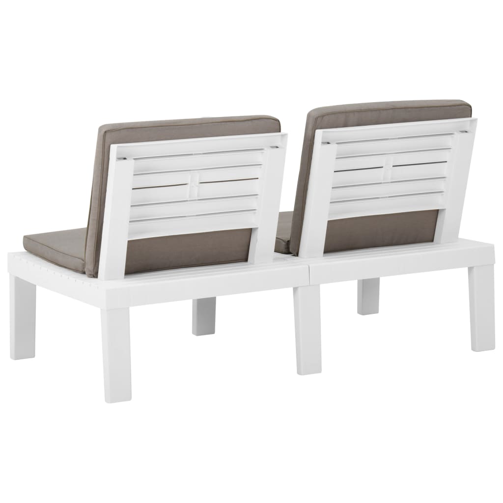 Set mobilier de grădină cu perne, 4 piese, alb, plastic GartenMobel Dekor