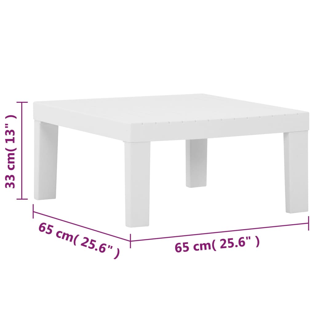 Set mobilier de grădină cu perne, 4 piese, alb, plastic GartenMobel Dekor