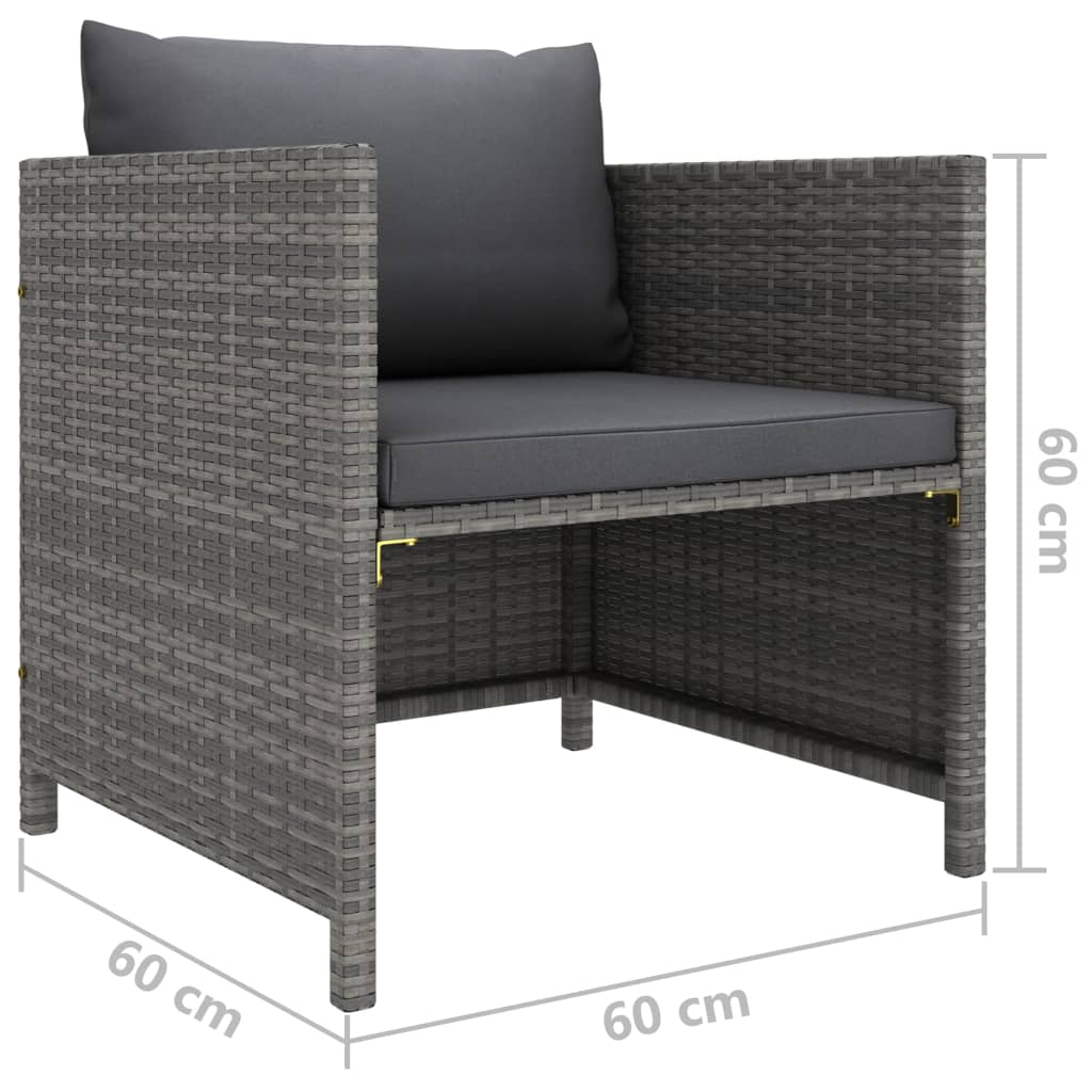 Set mobilier de grădină cu perne, 7 piese, gri, poliratan GartenMobel Dekor