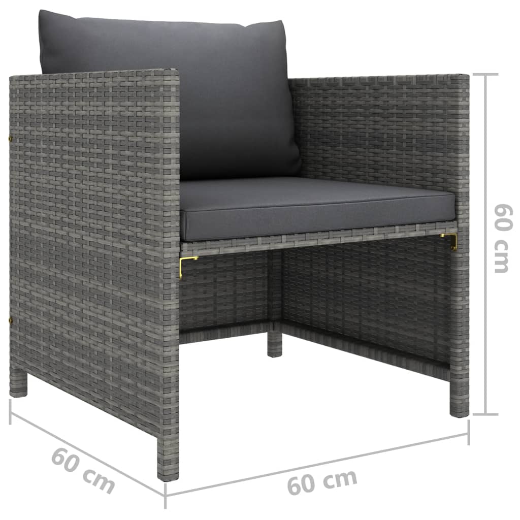 Set mobilier de grădină cu perne, 7 piese, gri, poliratan GartenMobel Dekor