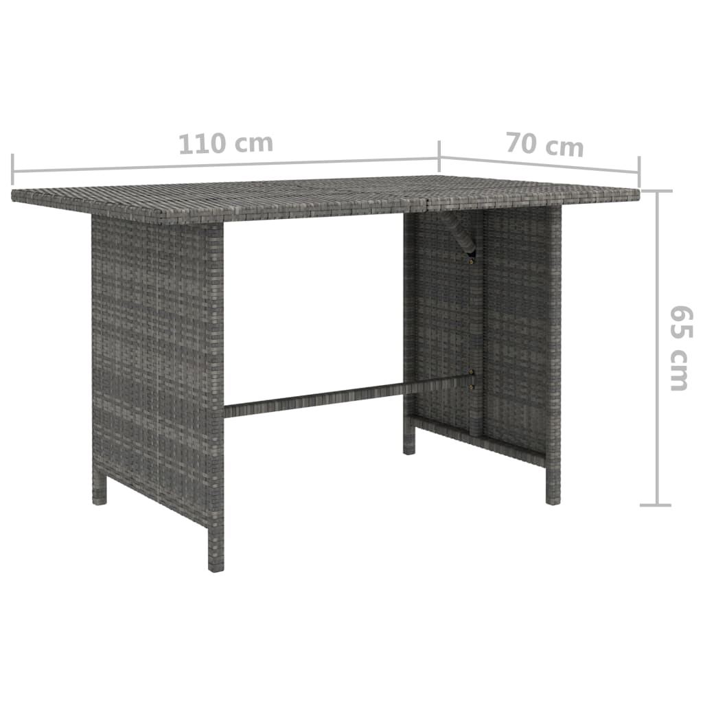 Set mobilier de grădină cu perne, 9 piese, gri, poliratan GartenMobel Dekor