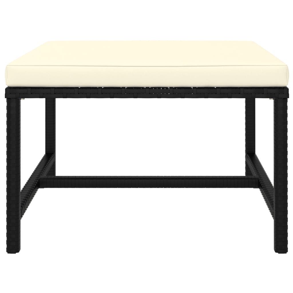 Set mobilier de grădină cu perne, 9 piese, negru, poliratan GartenMobel Dekor