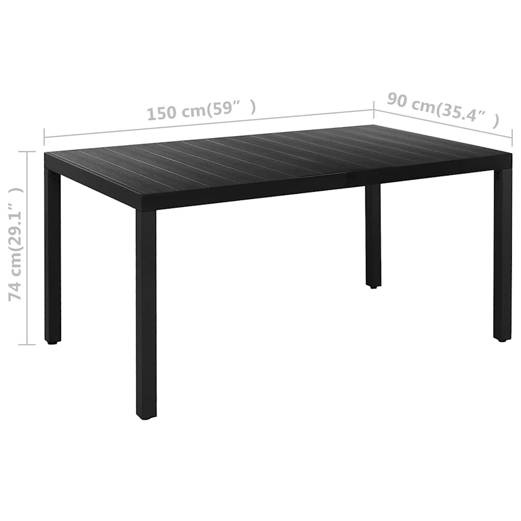 Set de masă pentru grădină, 5 piese, negru și maro GartenMobel Dekor