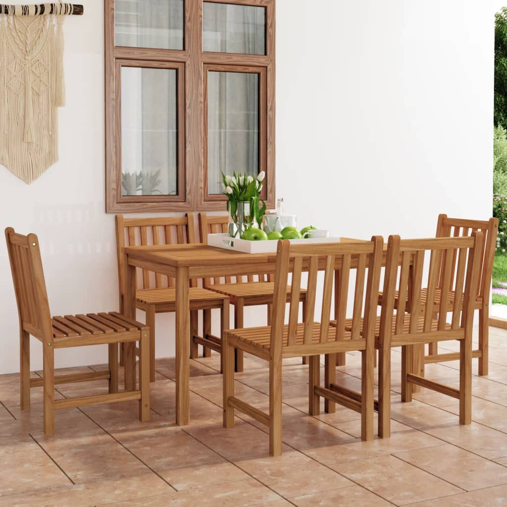 Set de mobilier de grădină cu 7 piese, 140x80 cm, lemn masiv de tec GartenMobel Dekor