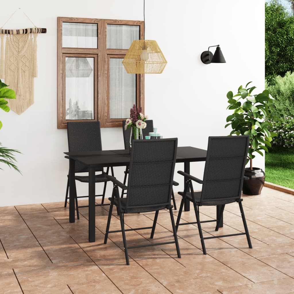 Set mobilier de grădină, 5 piese, negru GartenMobel Dekor