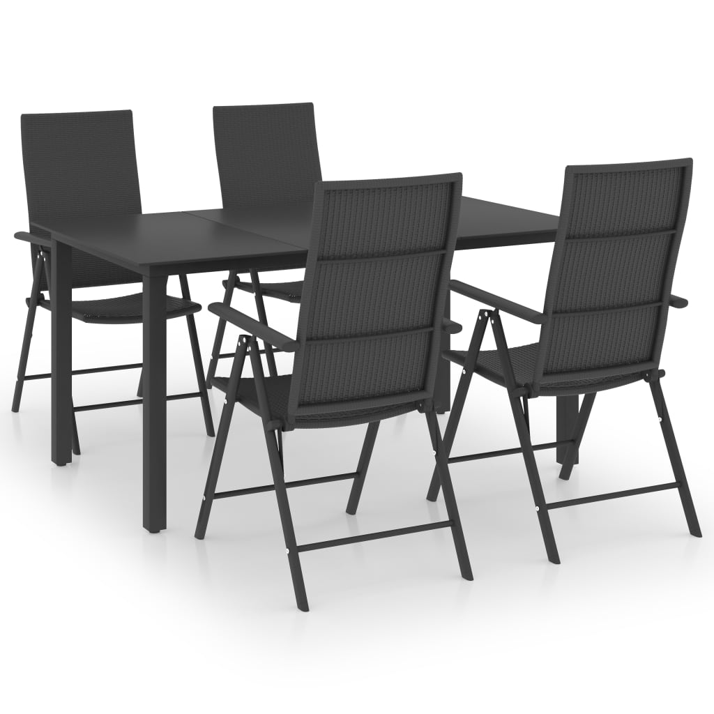 Set mobilier de grădină, 5 piese, negru GartenMobel Dekor