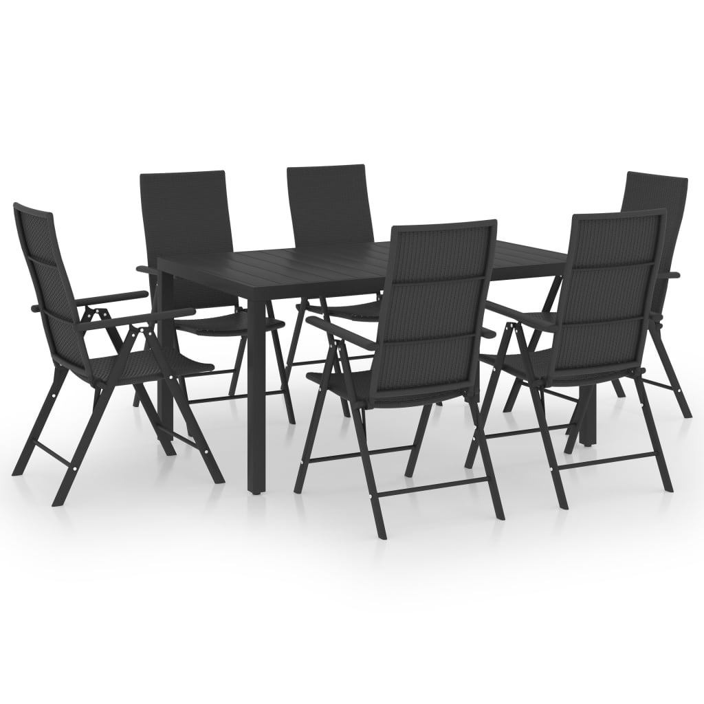 Set mobilier de grădină, 7 piese, negru GartenMobel Dekor