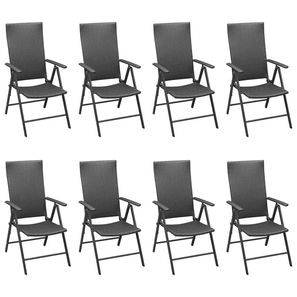 Set mobilier de grădină, 9 piese, negru GartenMobel Dekor