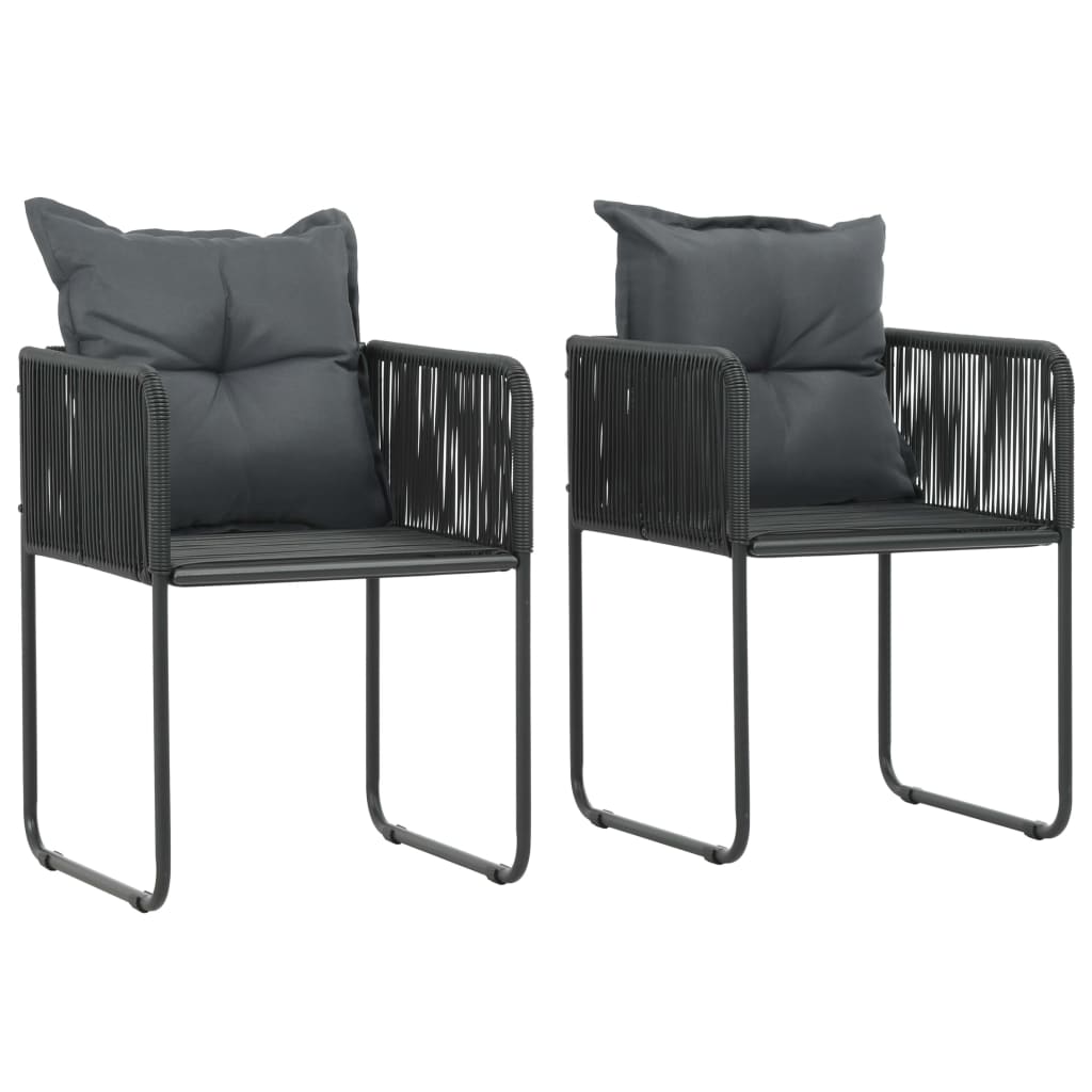 Set mobilier de masă pentru grădină, 3 piese, negru, ratan PVC GartenMobel Dekor