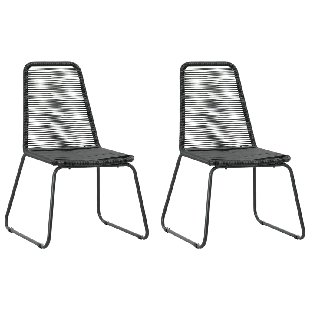 Set masă de grădină, 3 piese, negru, ratan PVC GartenMobel Dekor