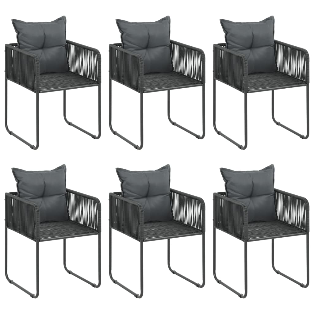 Set mobilier de grădină, 7 piese, negru, ratan PVC GartenMobel Dekor